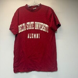 Time Out Delta State University Alumni T-Shirt Mens Small Maroon Excellent USA